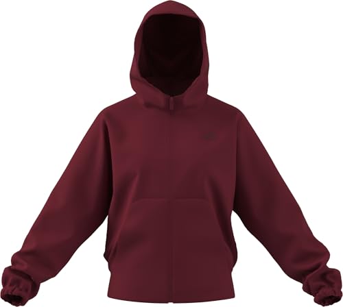 adidas Women's FUTURE ICONS SMALL LOGO FULL ZIP HOODIE, active maroon, M