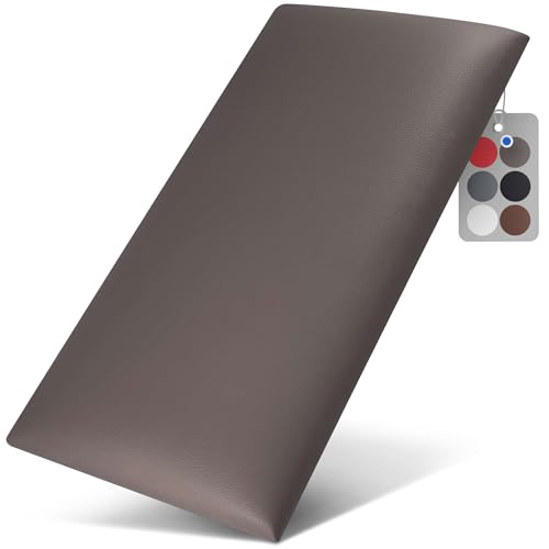 softwalls Wandkissen Leder mit 50mm Polsterung - Bett Kopfteil Wandpolster - Wandverkleidung - Wandpaneele | 60 x 30 Mokka