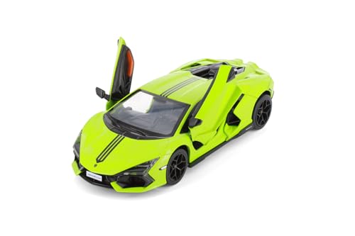 Lamborghini Revuelto Hardtop escala 1:24 verde con rayas negras miniatura 2