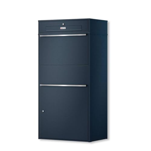 Metzler Bispo MAX RE Grande boîte aux lettres d'extérieur XXL avec boîte aux lettres, anthracite avec plaque nominative interchangeable, boîte aux lettres...