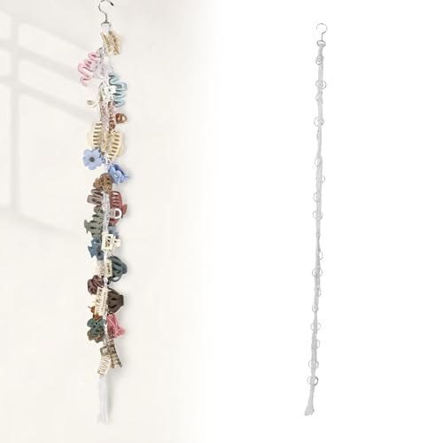 Organizador de pinzas para el pelo con 20 anillas, soporte colgante para horquillas, colgador decorativo para pinzas, almacenamiento para mujeres y niñas, decoración para paredes y puertas