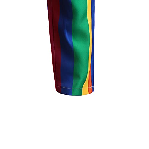 Finelylove Rainbow Pants for Men Flat Front Twill Dress Pants Slim Fit Stretch Casual Chino Pants Stripe Pride Pants4