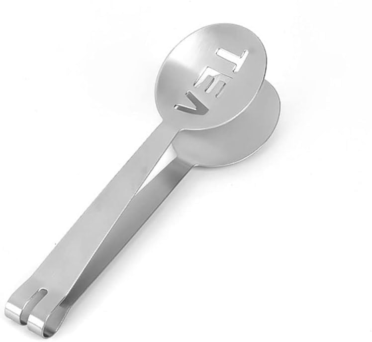 Silver Tea Bag Squeezer,Stainless Steel Oval Tea Bag Squeezer Tongs,Tea Filter Clamp Tea Strainer Holder Clip,Suitable for Gripping Ice Cube,Sugar,Tea Strainers and Filters,Tea Accessories(12.3cm)