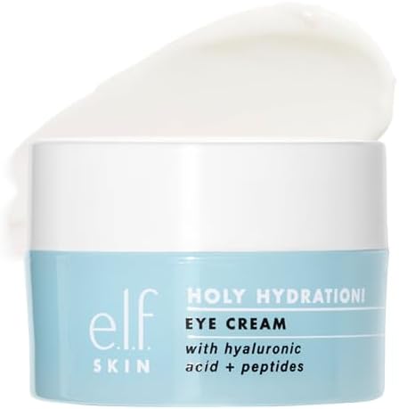 e.l.f. Holy Hydration! Eye Cream | Infused with Hyaluronic Acid & Peptides | Minimizes Dark Circles | 0.53 Oz (15g)