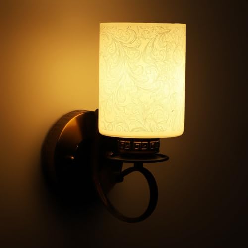 Image of ELIANTE by Jainsons Lights | Antique Gold Metal Wall Light Included Bulb | Lights | Gold Metal Wall Light | for Living Room, Bedroom, Hallway | E27 Holder | 3 Year Warranty