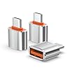 Paquete de 3 adaptadores USB C a USB, transferencia de datos de alta velocidad, adaptador USB C macho a USB 3.0 hembra OTG para iPhone 16 15, Mac, iPad, Samsung Galaxy S24-S25, portátiles y