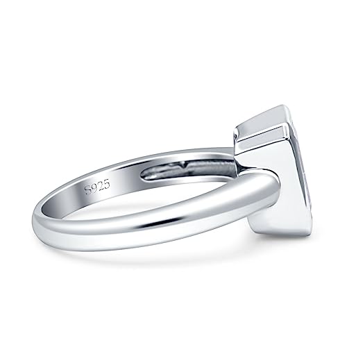 OMRANII 8mmX6mm Elongated Emerald Cut Beautiful Bezel Set Classic Engagement Anniversary Statement Ring Cubic Zirconia Stones 925 Sterling Silver2