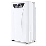 Kesnos 2500 Sq. Ft Dehumidifier for Home and Basements with Drain Hose, Water Tank, Timer, Auto Defrost