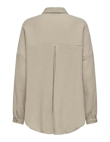ONLY Damen ONLTHYRA Oversized Shirt NOOS WVN 15267998,Oxford Tan,S 4