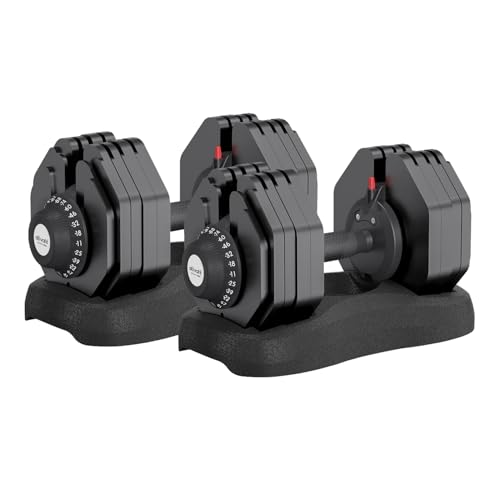 Image of ATIVAFIT Adjustable Dumbbell Set of 2, 5-88LB Quick Dial Free Weights with Double Safety Lock, Anti-Slip Steel Handle & Storage Box, Space Saving Home Gym Equipment for Full Body Strength Training, Suitable for Home Fitness Users