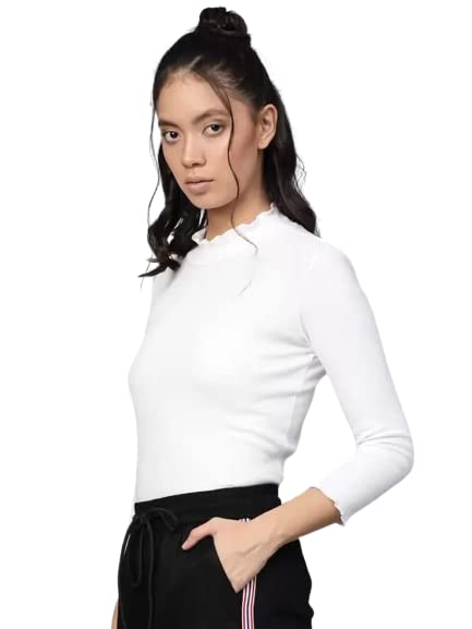 RRG Marketing Casual Slim Fit Turtle Neck Cotton Sweatshirt for Women Girls | Basic Tops | high-Neck top for Ladies