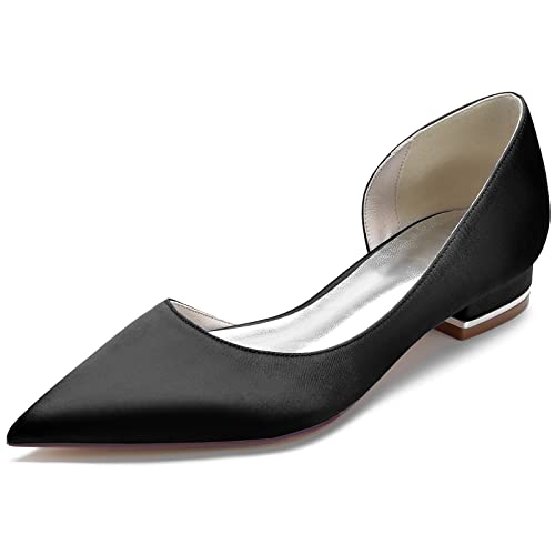 Ballerines mariage confortables au bout pointu et talon plat de 2.5cm