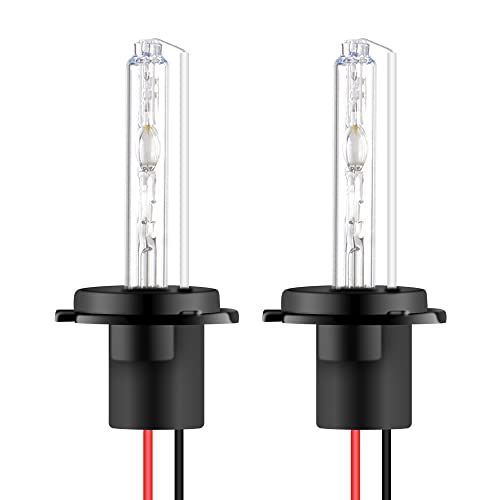 Chemini 2 piezas Bombilla de xenón HID H7 6000K blanco puro reemplazar Bombilla de faro de xenón HID Cover