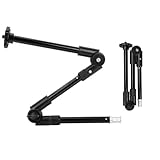 24.8in 3-Section Adjustable Articulating Magic Arm, Overhead Camera Mount with Both 1/4' and 3/8' Thread Screw for LCD Monitor/LED Lights
