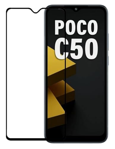 Image of HD Tempered Glass Screen Protector Compatible For Poco C51, Poco C50 With Edge To Edge Coverage And Easy Installation Kit