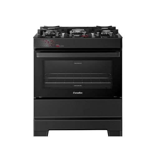 Fogão Esmaltec Ideal Top Glass 5 Bocas T5vap 5126 Acendimento Automático Preto Bivolt