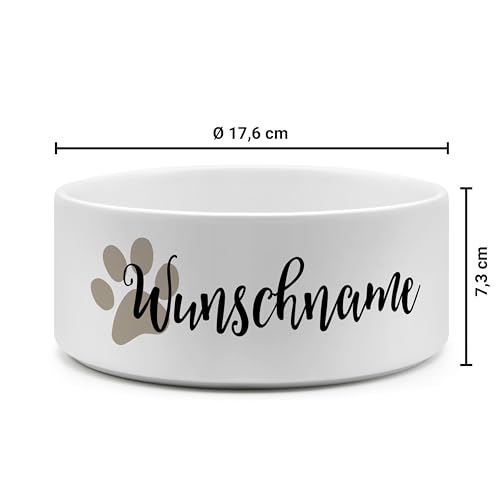 PrintPlanet® - Futternapf mit Name oder Text personalisiert – Für Hunde - Napf Hundenapf Wassernapf selbst gestalten - Layout 02