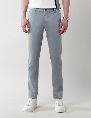 Image of Satin Slim fit Textured Trousers