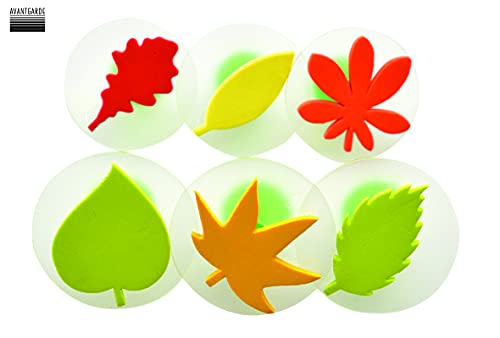 Schaumstoffstempel für Kinder | Herbstblätter Ø 7 cm | ergonomischer Griff | Riesenstempel | Herbst-dekoration basteln Stempel | Lehrerstempel