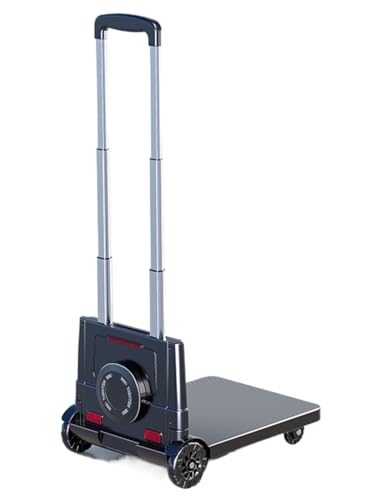 Carretilla de mano plegable para transporte a domicilio - Carrito multiusos con ruedas para artículos pesados, color negro (29,5 x 40 x 90,5 cm)
