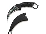 BSH Adventure Karambit Messer - Outdoor Messer mit Holster - Survival Messer Outdoor - Kampfmesser - Jagdmesser - Karambit Trainer - Counter Strike