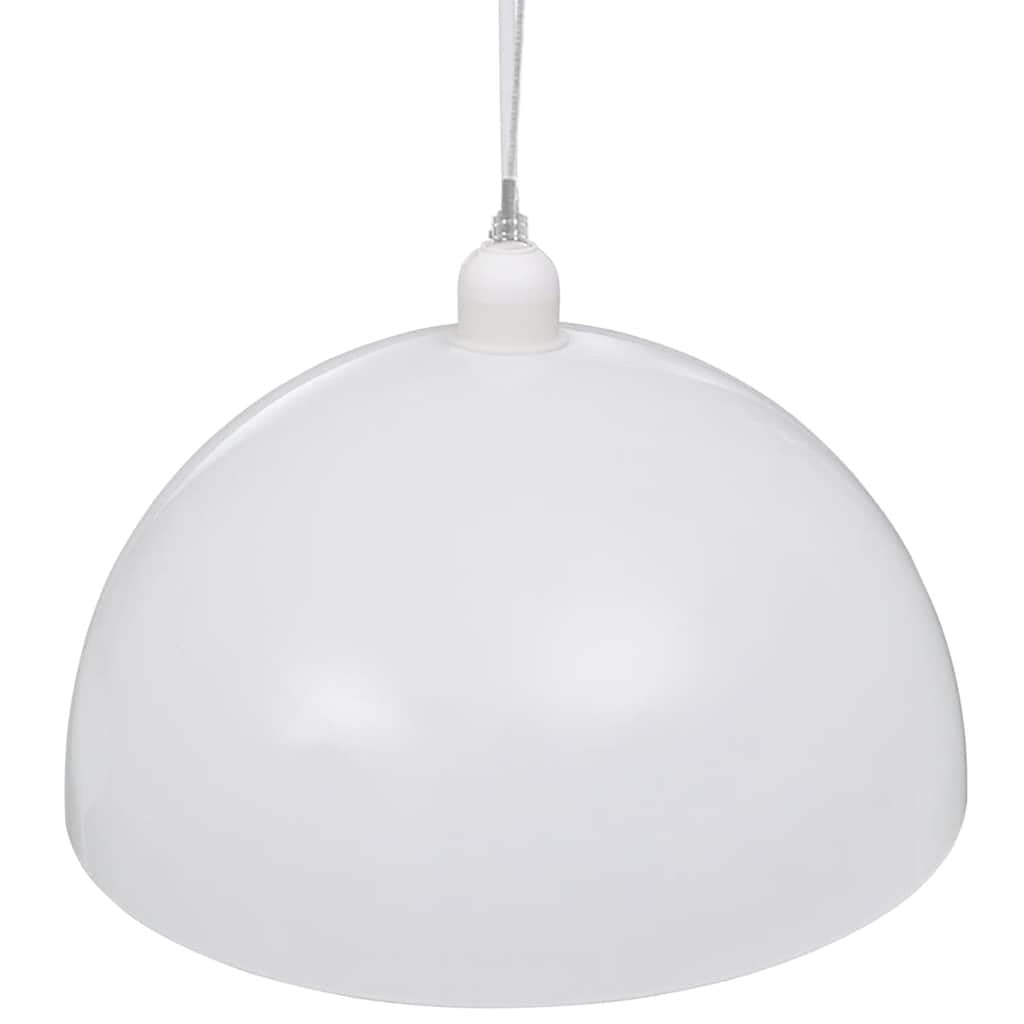 Lampada da soffitto semisferica bianca in metallo con altezza regolabile, 2