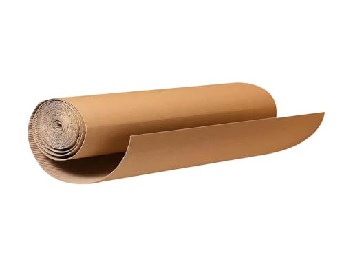 Rollos de cartón ondulado, papel para envolver, materiales de envío Ideal para Cubrir Suelo Pintor, Protector Muebles, Embalaje. (90cm x 5mts)
