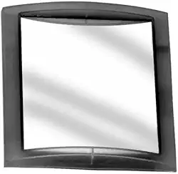 Espelho Quadrado com Ventosas para Box de Banheiro – Ideal para Barbear e Maquiagem Sem Parafusos Fixação Segura (PRETO 15,7CM)