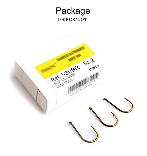 HNHYNSY Angelhaken 100 stücke Hoher Kohlenstoffstahl Fischereihaken 1# -10# Single Haken Flattde Runde Bent Haken Gold… – Bild 7