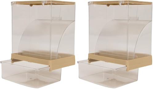 Tyrol | Mangeoire Oiseaux Anti-Gaspillage 10.5x8.2x14.5cm | Mangeoire Oiseaux avec Bac de Récupération des Graines et Tiroir à Déchets | Accessoire à Fixation Intérieure et Extérieure de la Cage