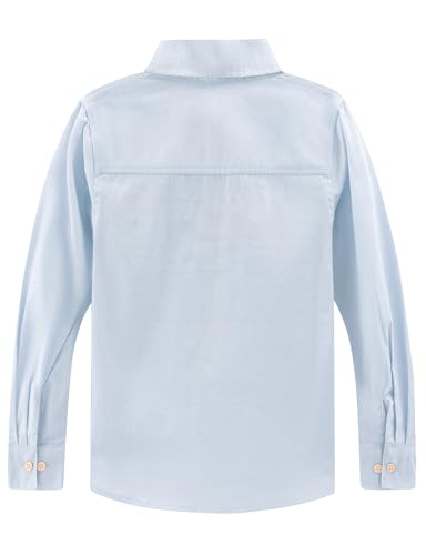 Spring&Gege Boys' Long Sleeve Linen Textured Button Down Shirts Summer Beach Shirt Soild3