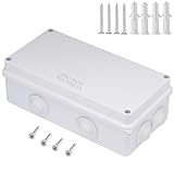 Zulkit Junction Box ABS Plastic Dustproof Waterproof IP65 Universal Electrical Boxes Project Enclosure White 7.9 x 3.9 x 2.8 inch (200 x 100 x 70mm)