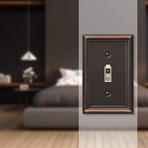 Image of Amerelle 149TDB Chelsea Wallplate, 1 Toggle, Steel, Aged Bronze, 1-Pack
