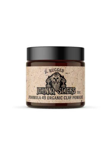 Johnny Slicks Formula 49 Clay Pomade - Organic Pomade For Men With Firm Hold & Matte Finish - Promotes Healthy Hair Growth And Helps Hydrate Dry Skin (Rugged) #TOP16