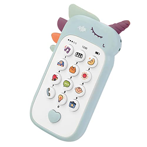 TENDYCOCO 子供の携帯電話 ベビーフォン 脳のおもちゃ パズルおもちゃ スマートフォン 電話のおもちゃ 噛みにくい赤ちゃんのおもちゃ かわいい携帯のおもちゃ プラスチック Sky-blue