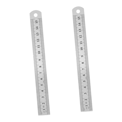 DONFAMDS 2個 ステンレス製高精定規 耐久性抜群の精密測定ツール 学校 オフィス 図面作成に 携帯便利で正確な測定用