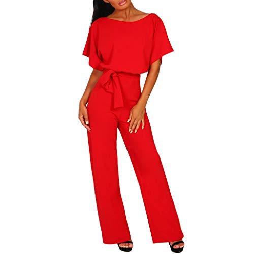 Odot Damen Latzhose Jeans, Taschen Playsuit Lange Hosen Sexy Casual Breite Beine Hosen Loose Denim Baggy Spielanzug Latzjeans Jumpsuit Overalls (XL,Blau) 6 Jumpsuit Damen Elegant Langarm/Kurzarm Playsuit O-Ausschnitt Einteiler Overall Hosenanzug Playsuit Romper
