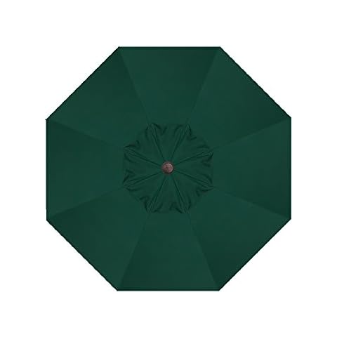 Treasure Garden Octagon Replacement Umbrella Canopy, for 9ft & 8-Rib Frame - Obravia Fabric for Outdoor Patio Umbrella (Forest Green) Cover