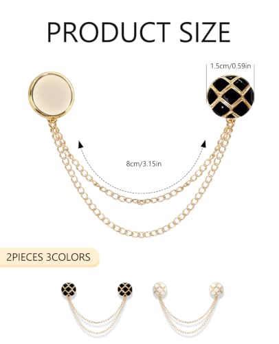 Image of Magnetic Clips with Chain Hijab Magnets for Pant Hem Leg & Sleeve Adjuster Hijab Scarf for Women for Clothing Accessories with Rhinestone Embellishments
