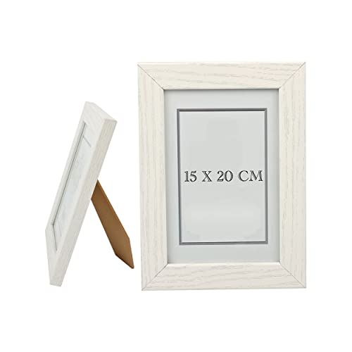 Etrexonline Marco De Fotos Elegante, 15 X 20 Cm, Blanco, Fabricado En Madera Con Panel De Cristal, Perfecta Para Resaltar Tus Recuerdos Y Añadir Un Toque De Estilo A Tu Decoración Del Hogar