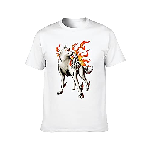Mens Oka-mi Game Merch Tee Cotton Game Character Graphic Retro Gifts T-Shirts for Travel Games