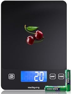 Digitale Küchenwaage, Elektronik Küchenwaage, 15 kg Hochpräzise 1g/0.1oz Lebensmittelwaage, Professionell mit harter Funktion, Batterien enthalten/food treppe