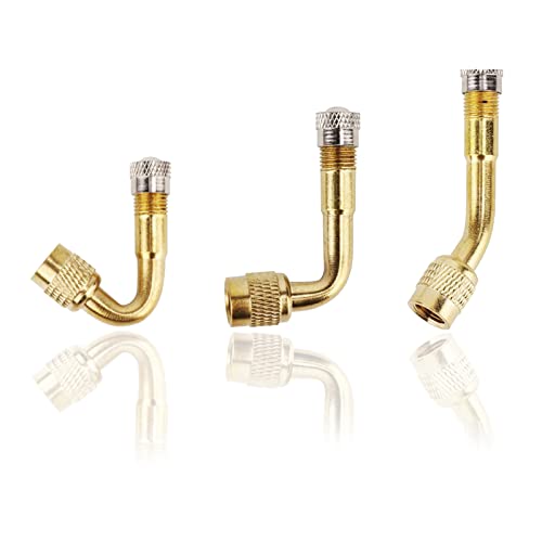 Patonu 3Pcs Tire Valve Extension Adapter, 45 Degree, 90 Degree, 135 Degree Tire Extension American Valve Adapter for Cars, Motorcycles, Bicycles, RVs and Recreational Vehicles