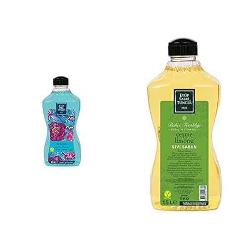 Eyüp Sabri Tuncer Doğal Zeytinyağlı Sıvı Sabun Okyanus 1,5 L Pet Şişe (1 x 1500 ml) xEyüp Sabri Tuncer Doğal Zeytinyağlı Sıvı Sabun Çeşme Limonu 1,5 L Pet Şişe (1 x 1500 ml)