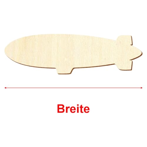 Holz Zeppelin - Deko Basteln 3-50cm, Größe:20cm, Pack mit:1 Stück