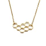 WHKJSS Pendentif Collier Collier pour Le cœur de l’Amoureux Nid d’Abeille Animal Pendentif Choker Collier Prom Cadeau Cadeau d’Anniversaire Cadeau de Noël
