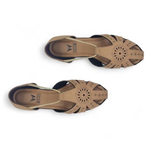 Image of Women's Flat Sole Stylish Sandal | Doctor Insole For Comfort & Durability | Arch Support | True Anti-Skid TPR Sole | Lazer Cut Design | Fashionable & Trendy (WL-04)