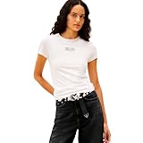 Adatto per l'uso quotidiano Tommy Hilfiger TJW Slim Multi Line SS - Maglietta da donna, natur, M