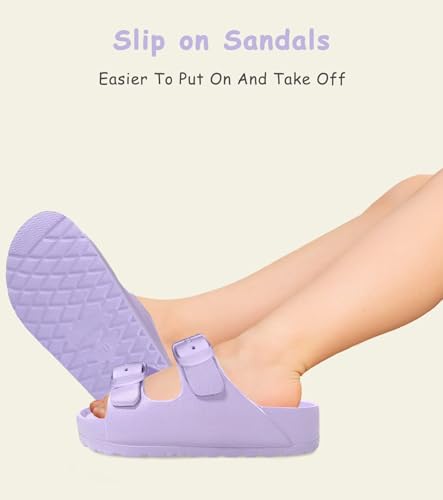 Image of Kids Slides Sandals Double Buckle Adjustable Boys Girls