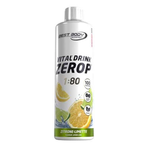 Best Body Nutrition Vital Drink ZEROP® - Zitrone-Limette, Original Getränkekonzentrat - Sirup - zuckerfrei, 1:80 ergibt 40 Liter Fertiggetränk, 500 ml